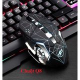  Chuột không dây chuyên GAME Wolf X8 Wireless 2.4GHz SIÊU NGẦU 6 nút, Tự động đổi màu sắc - Pin sạc lại 