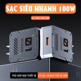  Dock Sạc & Dây Cáp 3 Trong 1 - Sạc Nhanh 100W 6A, Tương Thích iOS/Type C/Micro 