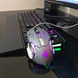  [RẺ VÔ ĐỊCH] Chuột Gaming FREE WOLF V5 led 7 màu cực đẹp chuyên game, dây siêu bền -dc2220 