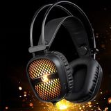  Tai nghe chụp tai Gaming UX LED đầy màu sắc với Mic (Đen) - Công nghệ Giảm tiếng ồn PU -dc2136 