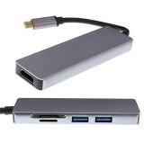  Bộ chia USB Type-C 5 Cổng HDMI/USB 3.0/SD/TF 5IN1 Kết Nối Thiết Bị Thông Minh Dễ Dàng 