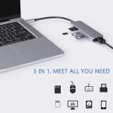  Bộ chia USB Type-C 5 Cổng HDMI/USB 3.0/SD/TF 5IN1 Kết Nối Thiết Bị Thông Minh Dễ Dàng 