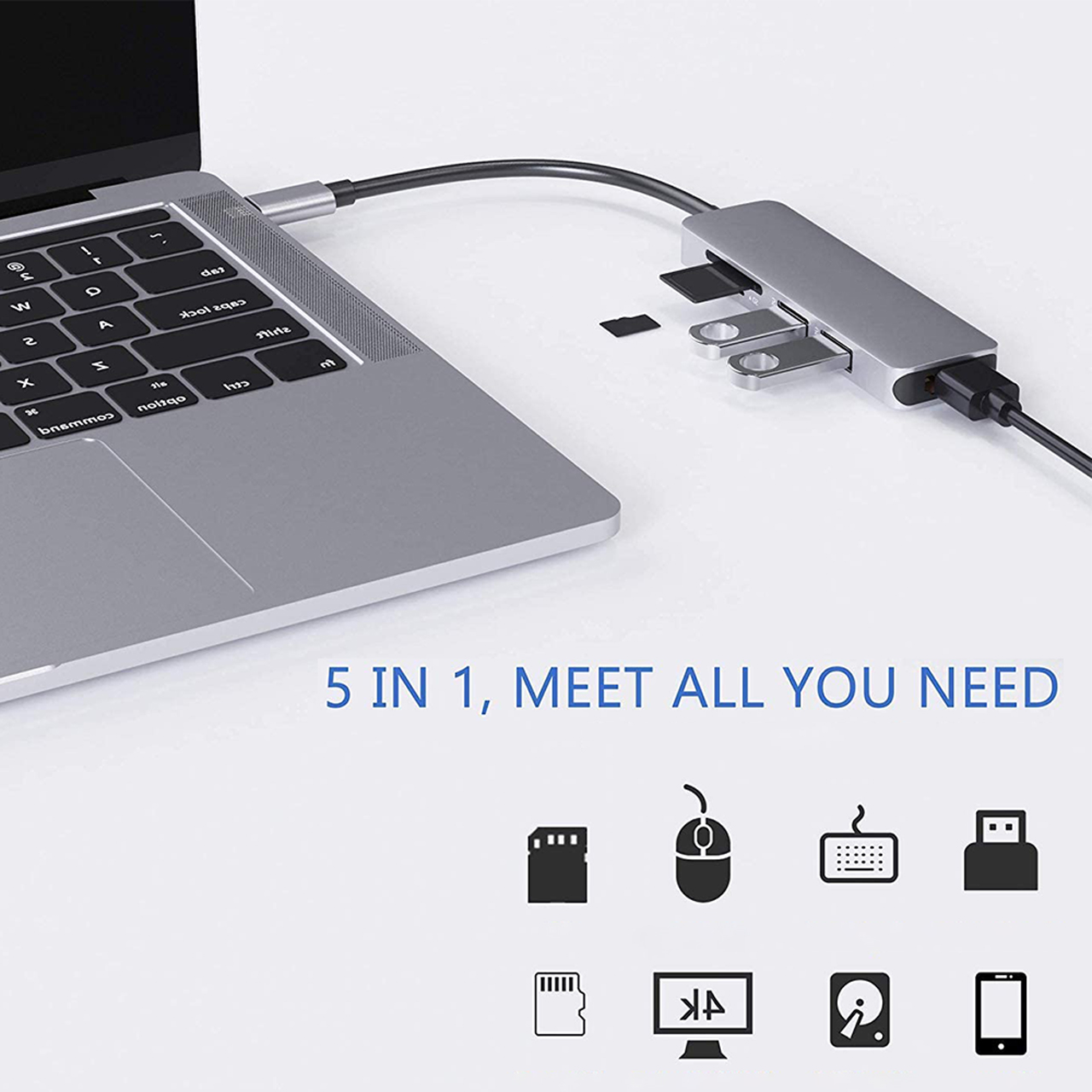 USB Type C Sang HDMI 5 IN 1 4