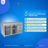  Bàn Mát 2 Cánh Kính, 228L Kistem KIS-XFT13RG, Công Nghệ Làm Lạnh Gián Tiếp 