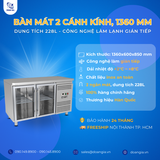  Bàn Mát 2 Cánh Kính, 228L Kistem KIS-XFT13RG, Công Nghệ Làm Lạnh Gián Tiếp 