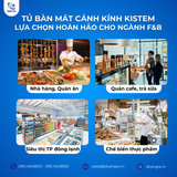  Bàn Mát 3 Cánh Kính, 339L KISTE KIS-XFT17RG, Công Nghệ Làm Lạnh Gián Tiếp 