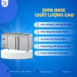  Bàn Mát 1m5, 2 Cánh, 405L KISTEM KIS-XDB15R, Công Nghệ Làm Lạnh Trực Tiếp 