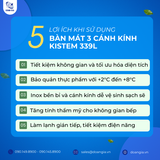  Bàn Mát 3 Cánh Kính, 339L KISTE KIS-XFT17RG, Công Nghệ Làm Lạnh Gián Tiếp 