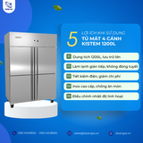  Tủ Mát 4 Cánh 1200L KISTEM KIS-XFGN45R, Công Nghệ Làm Lạnh Gián Tiếp 