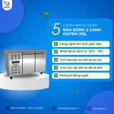  Bàn Đông Công Nghiệp 1M2, 215L KISTEM KIS-XFT12F, Công Nghệ Làm Lạnh Gián Tiếp 