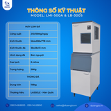  Máy Làm Đá 180kg/Ngày, Nhập Khẩu Hàn Quốc LASSELE LMI-500A & Thùng Đá LB-300S 118L 