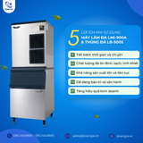  Máy Làm Đá Công Suất 360Kg/ Ngày, LASSELE LMI-900A & Thùng Đá LB-500S 167L 
