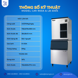  Máy Làm Đá Công Suất 360Kg/ Ngày, LASSELE LMI-900A & Thùng Đá LB-500S 167L 