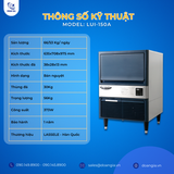  Máy Làm Đá Công Nghiệp Đặt Quầy, Công Suất 55kg/ ngày, Đá Hình Bán Nguyệt LASSELE LUI-150 