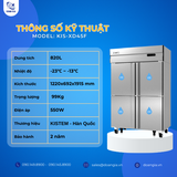  Tủ Đông 4 Cánh 820L KISTEM KIS-XD45F, Công Nghệ Làm Lạnh Trực Tiếp 