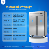  Tủ Đông Mát 4 Cánh KISTEM KIS-XD45HRF, Công Nghệ Làm Lạnh Trực Tiếp 