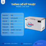  Tủ Cấp Đông Âm Sâu (Cá Ngừ), Dung Tích 400L, Âm 50°C LASSELE LOC-521F 