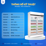  Tủ Đông Trưng Bày 2 Cánh Kính, Dung Tích 925L KISTEM KIS-XS92F2Y 
