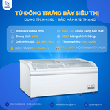  Tủ Đông Trưng Bày Dung Tích 456L KISTEM KIS-XSD70F 