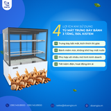  Tủ Mát Trưng Bày Bánh Kem 150L, 3 Tầng, KISTEM KIS-XFS09RS 