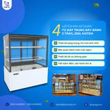  Tủ Mát Trưng Bày Cánh Kính, 205L, Cánh Kính 3 Tầng KISTEM KIS-XFS12RS 