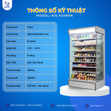  Tủ Mát Siêu Thị Dung Tích 1724L, Cửa Hở, Hàn Quốc KISTEM KIS-XO18RN 