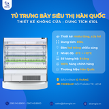  Tủ Trưng Bày Siêu Thị, Dung Tích 610L, 8 Tầng, Cửa Hở KISTEM KIS-XO12RY 