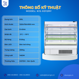  Tủ Trưng Bày Siêu Thị, Dung Tích 610L, 8 Tầng, Cửa Hở KISTEM KIS-XO12RY 
