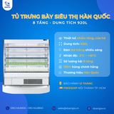  Tủ Trưng Bày Siêu Thị Dung Tích 920L,Thiết Kế 8 Tầng Cửa Hở KISTEM KIS-XO18RY 