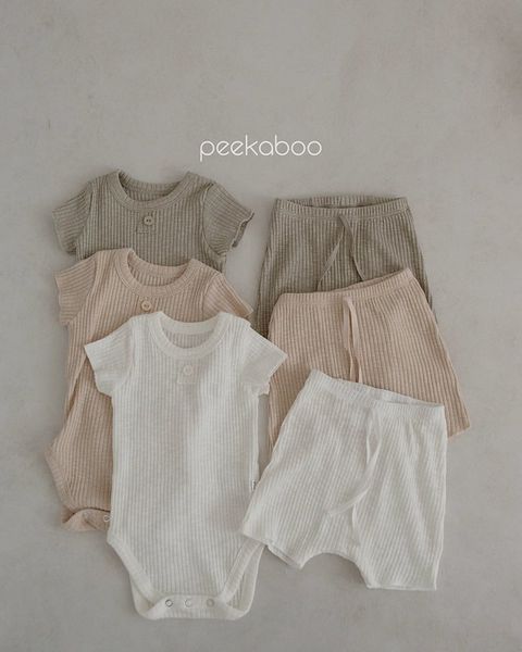  |Peekaboo| Bộ Body suit cúc đũng kèm quần Humming H23-045 