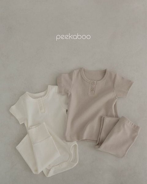  |Peekaboo| Bodysuit cúc đũng kèm quần Vanilla H23-047 