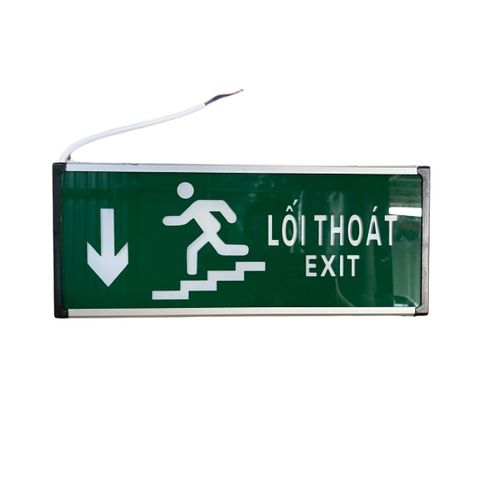 Đèn Exit xuống cầu thang (Tem kiểm định)