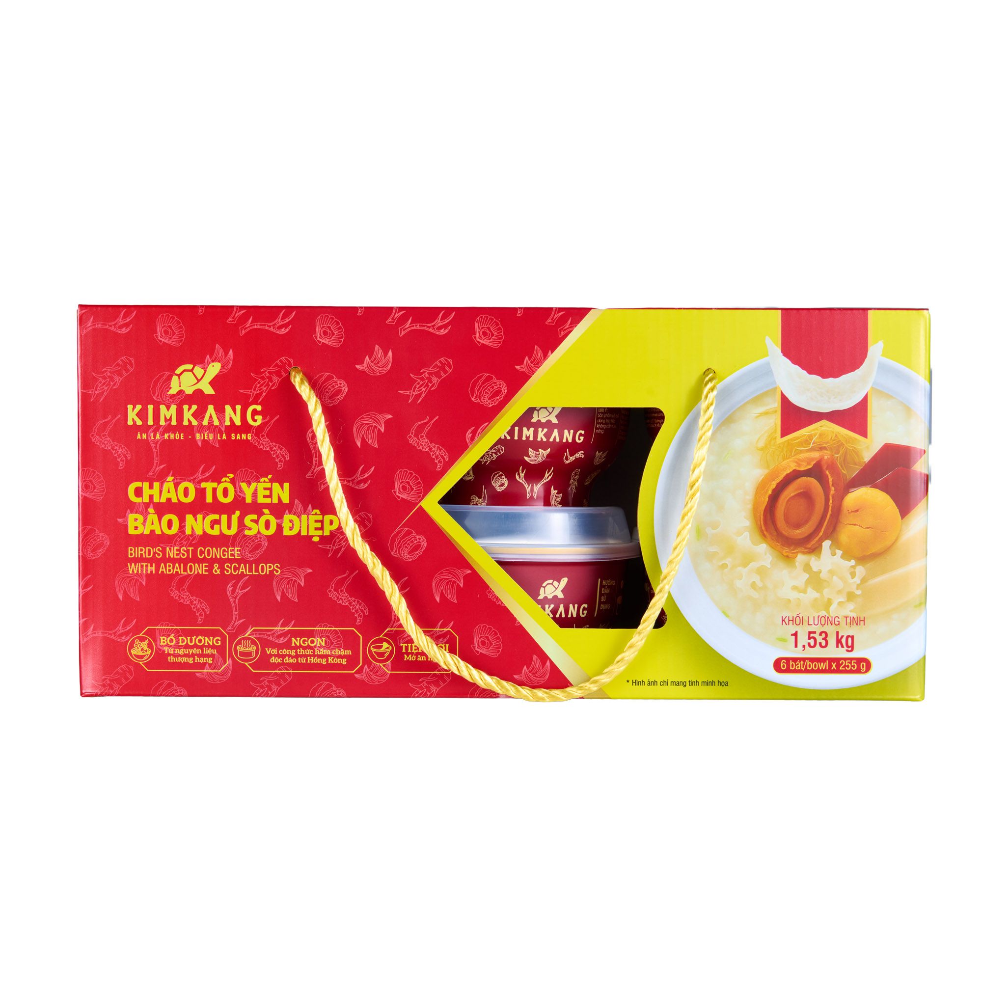  Cháo Tổ Yến Bào Ngư Sò Điệp - Hộp quà 6 bát x 255g 