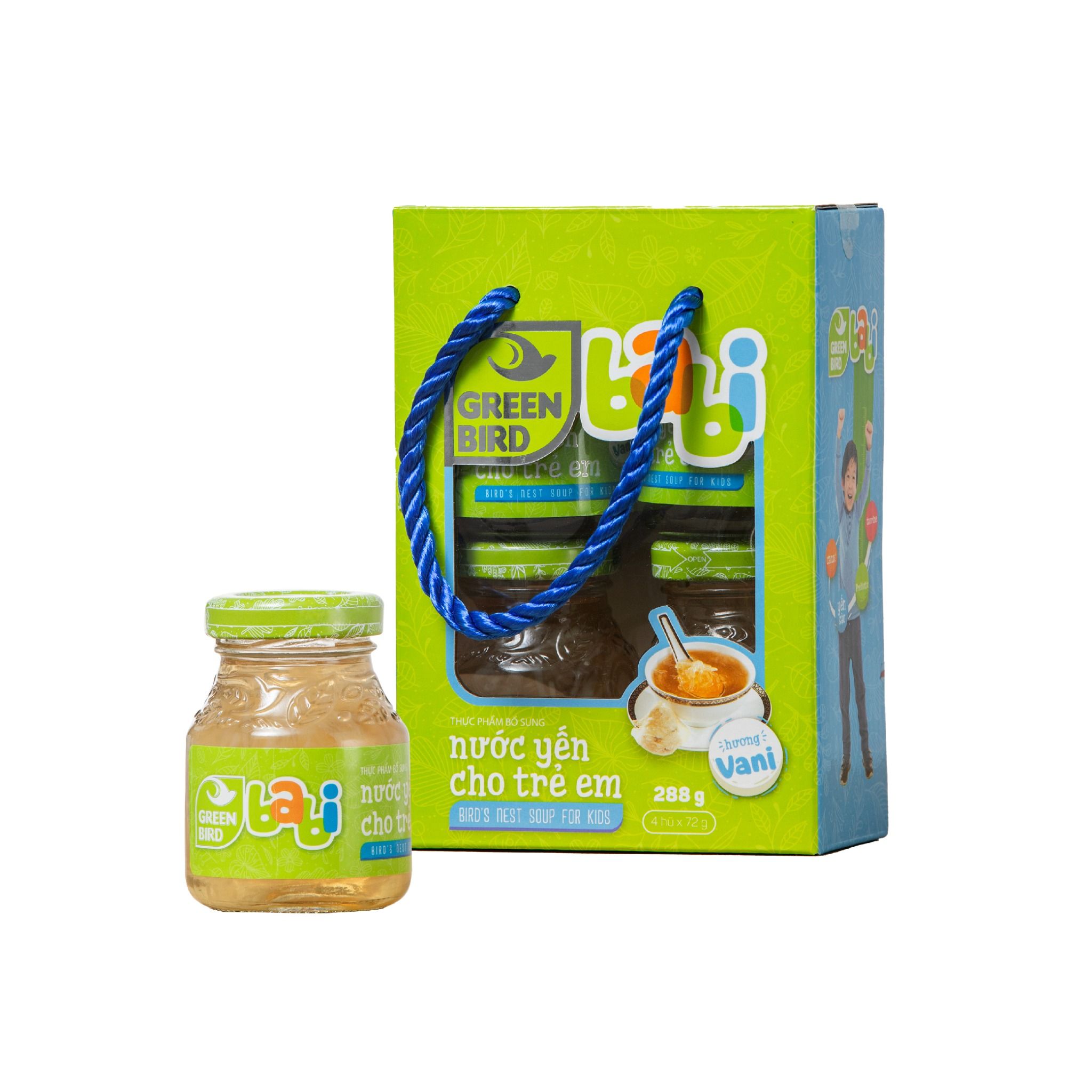  绿鸟 - Babi儿童燕窝水香草味 - (4罐*72克) 