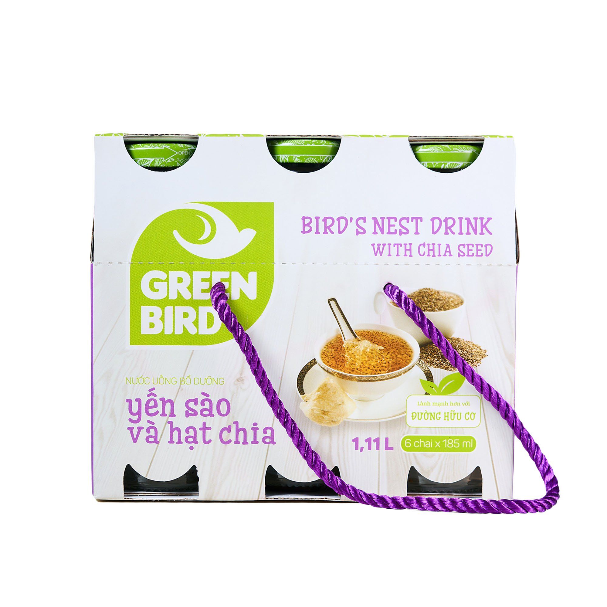  Nước Uống Bổ Dưỡng Yến Sào Và Hạt Chia 185ml - Lốc 6 chai 