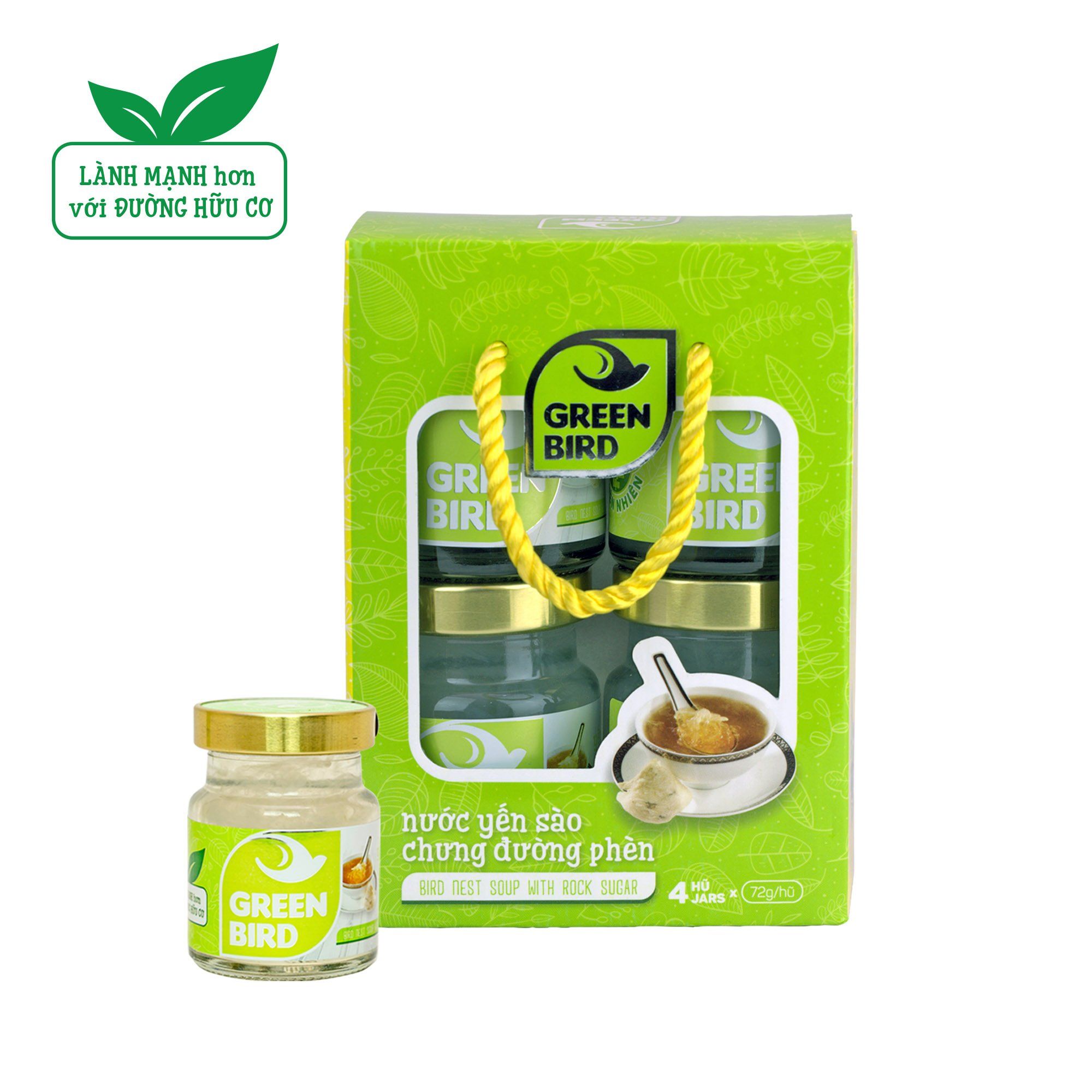  Bird's Nest Soup With Rock Sugar Green Bird - Pack 4 jars x 72gr 