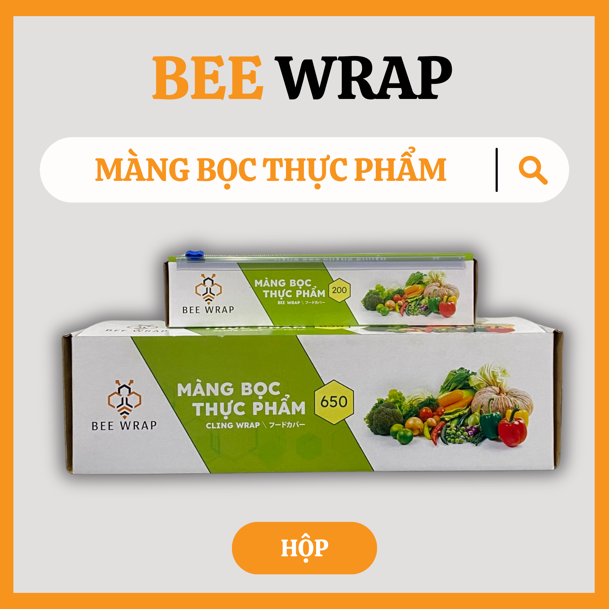  Hộp màng bọc thực phẩm/trái cây BeeWrap (mã 650) - Hộp 45 x 500m - 10mic 