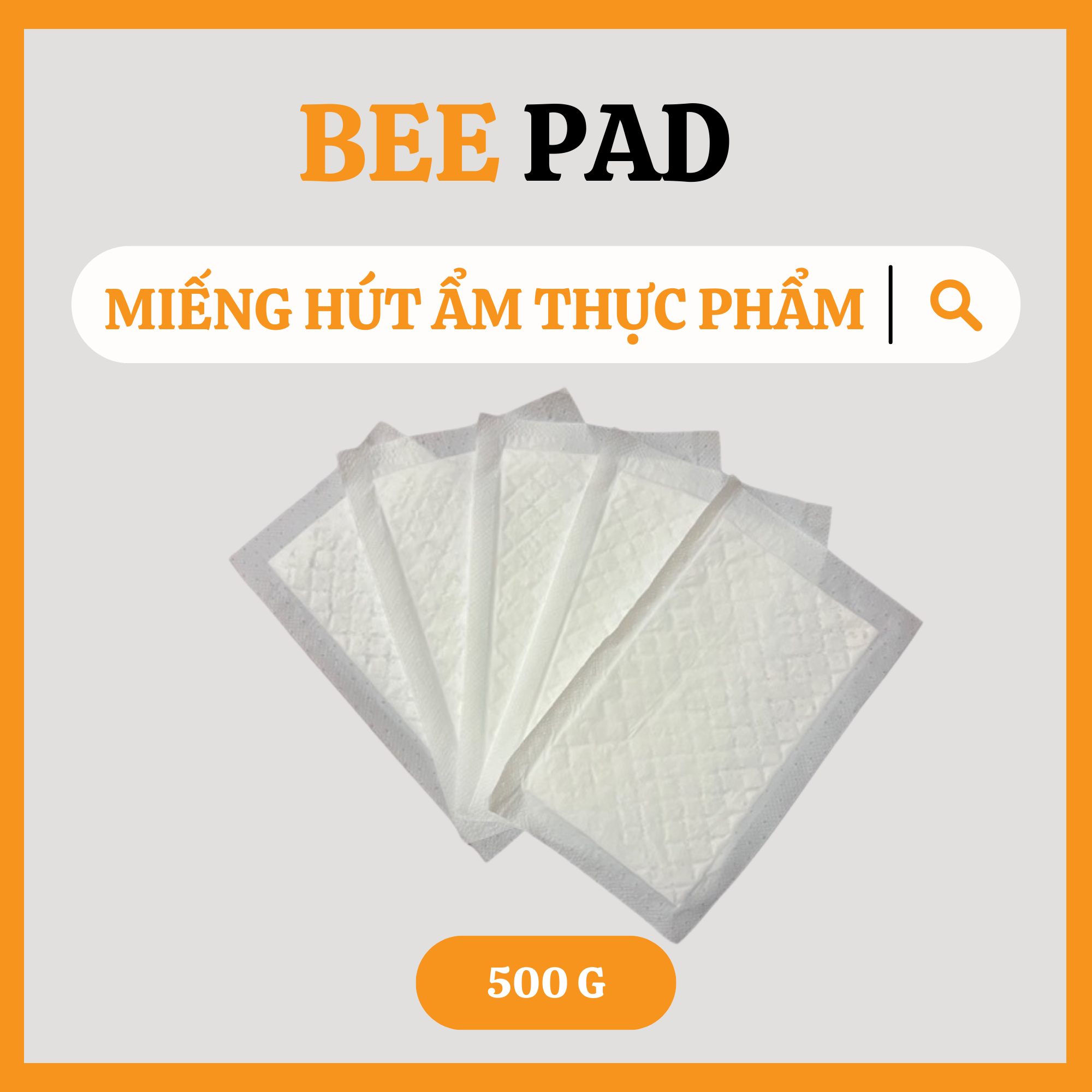  Miếng hút ẩm thực phẩm BeePad 11x7, 40ml - Túi 500 cái 