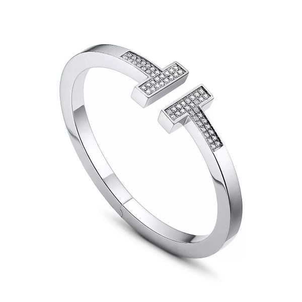  Tiffany T Pavé Diamond Square Bracelet 