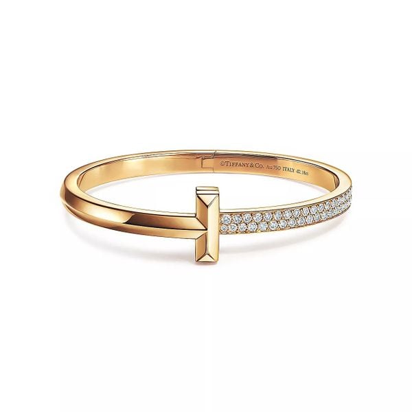  Tiffany T T1 Wide Diamond Hinged Bangle 