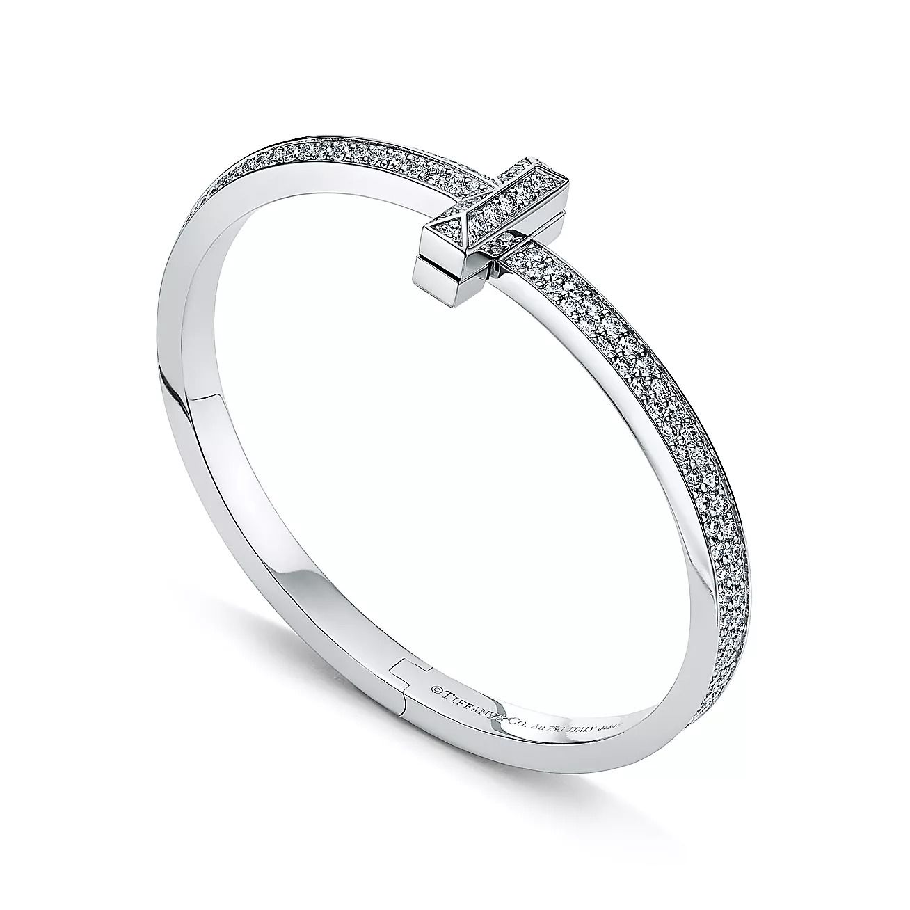  Tiffany T T1 Wide Diamond Hinged Bangle 