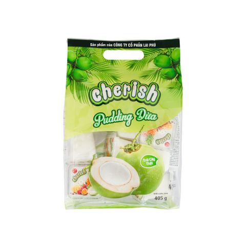  Thạch Pudding Cherish Vị Dừa - Túi 405G 