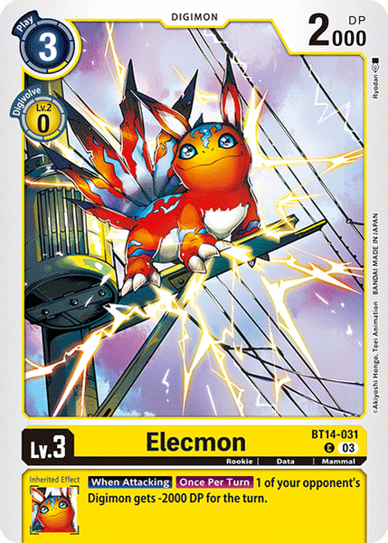 Thẻ bài Digimon BT14-031 - Elecmon - Digimon - Common – The Elite Card ...