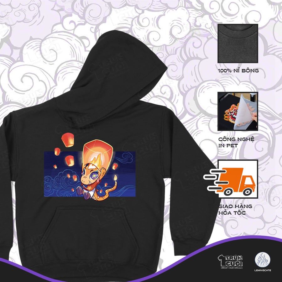  Áo hoodie Bé Na đu đèn trời, Trùm Cuối x Đăng Hoả Chi Thần - Tết 2025, Nỉ Bông 100% Unisex nam nữ 