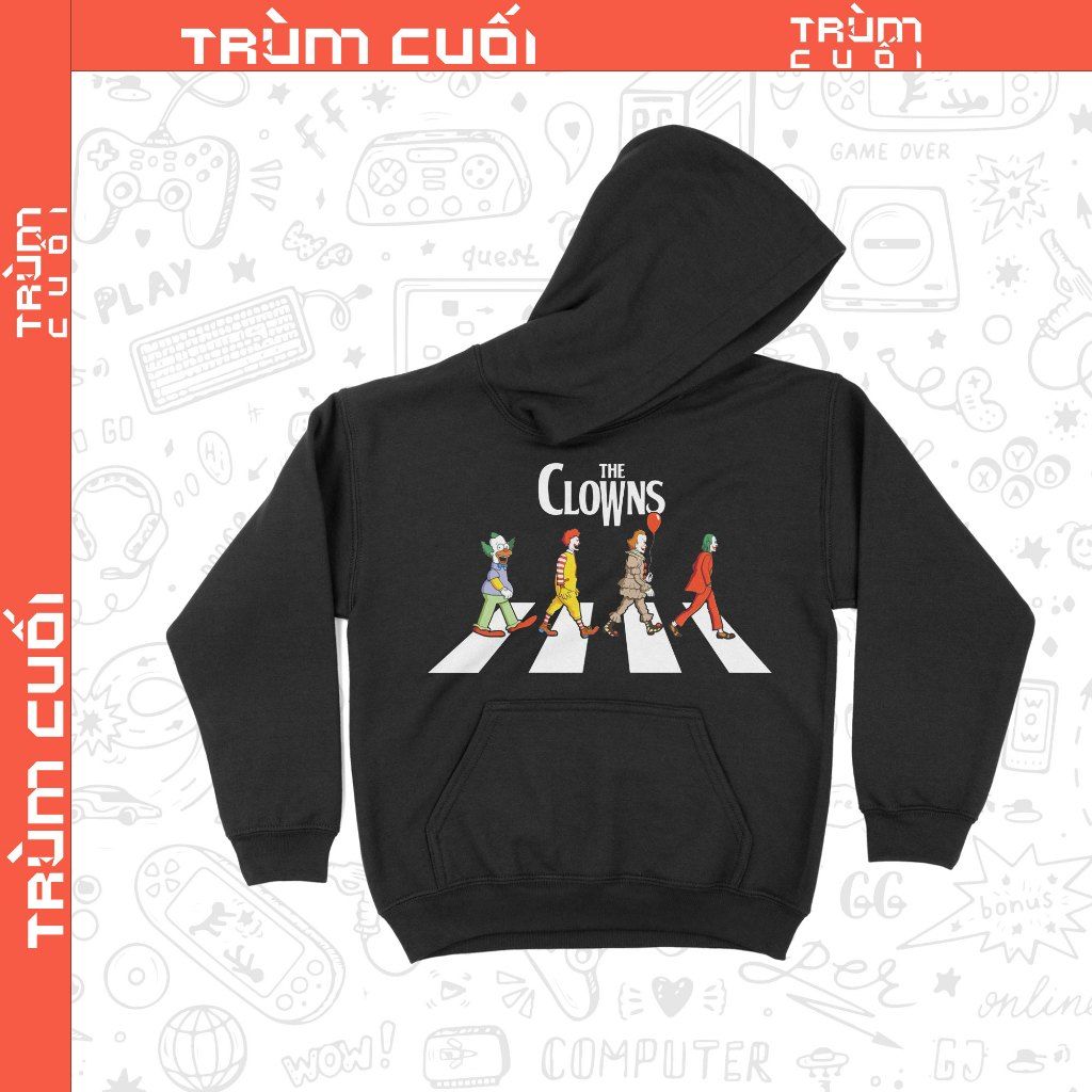  Áo Hoodie Tứ Đại Danh Hề - The Clowns, Trùm Cuối Halloween Horror Fes, Unisex Nỉ Bông 100% 2 màu nam nữ 0352 