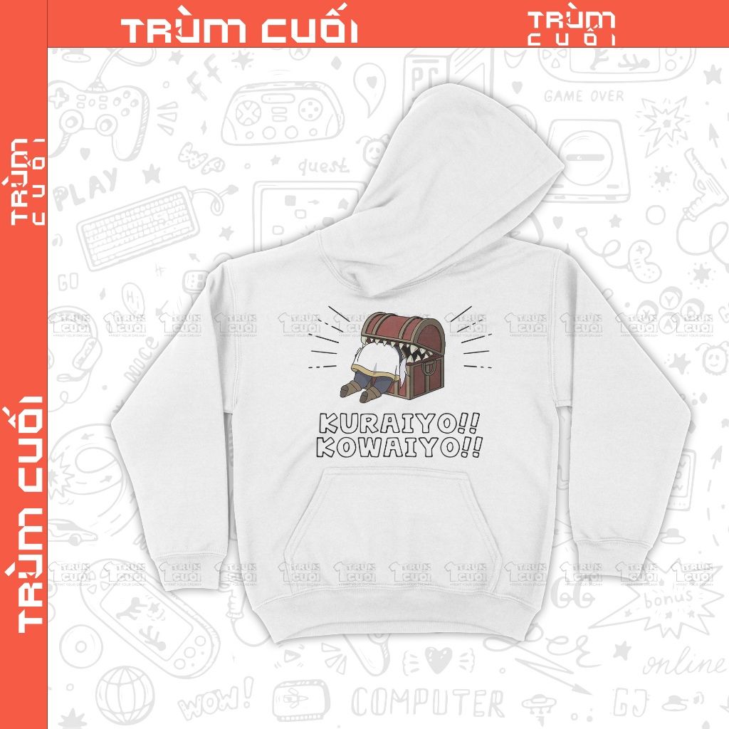  Áo Hoodie Frienne Kuraiyo Kowaiyo - Pháp Sư Tiễn Táng, Trùm Cuối Anime, Nỉ Bông 100% Unisex nam nữ 0407 