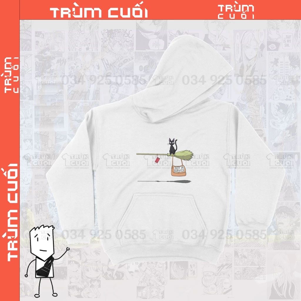  Áo Hoodie Kiki's Delivery Service Unisex Trùm Cuối Cine, Nỉ Bông 100% 2 màu nam nữ 0067 