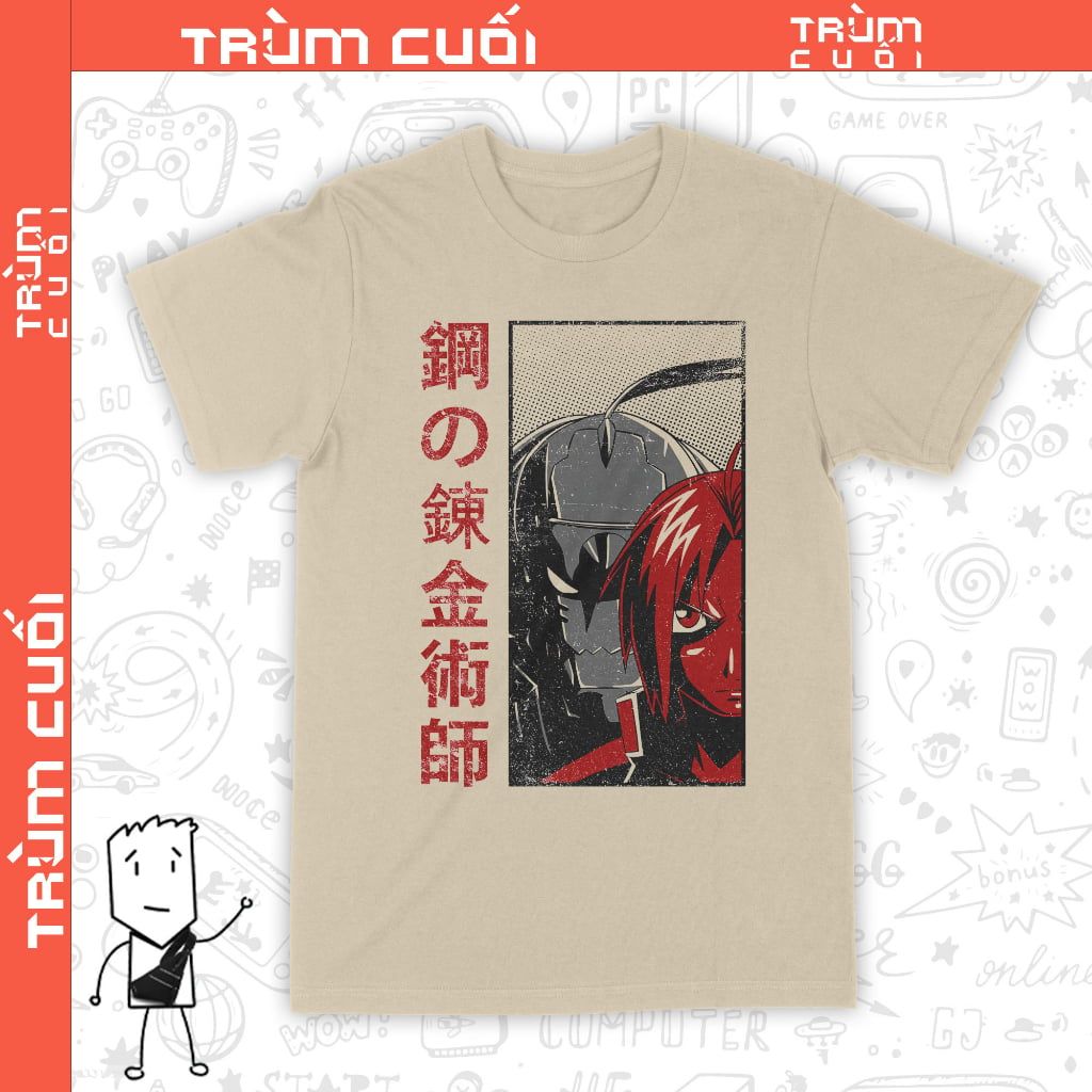  Áo thun Giả Kim Thuật - Fullmetal Alchemist, Trùm Cuối Anime, Cotton 100% 2 màu nam nữ 0327 