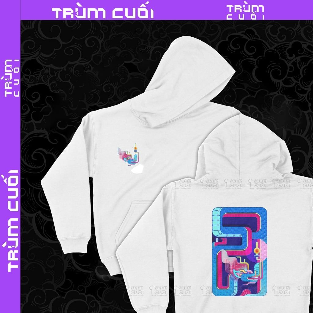  Áo hoodie 2 mặt Rồng Rắn Bắt Đèn, Trùm Cuối Đăng Hỏa Chi Thần 2024, Nỉ bông 100% 2 màu nam nữ 0403 