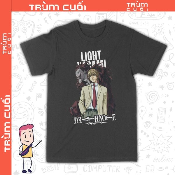  Áo thun Chết Nốt - Light Yagami, Trùm Cuối Manga Anime, Unisex Cotton 100% 2 màu nam nữ 0335 